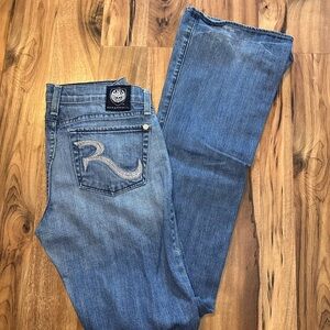 Rock & Republic Women’s Bootcut Jeans Size 27 Y2K Low Rise Blue Denim